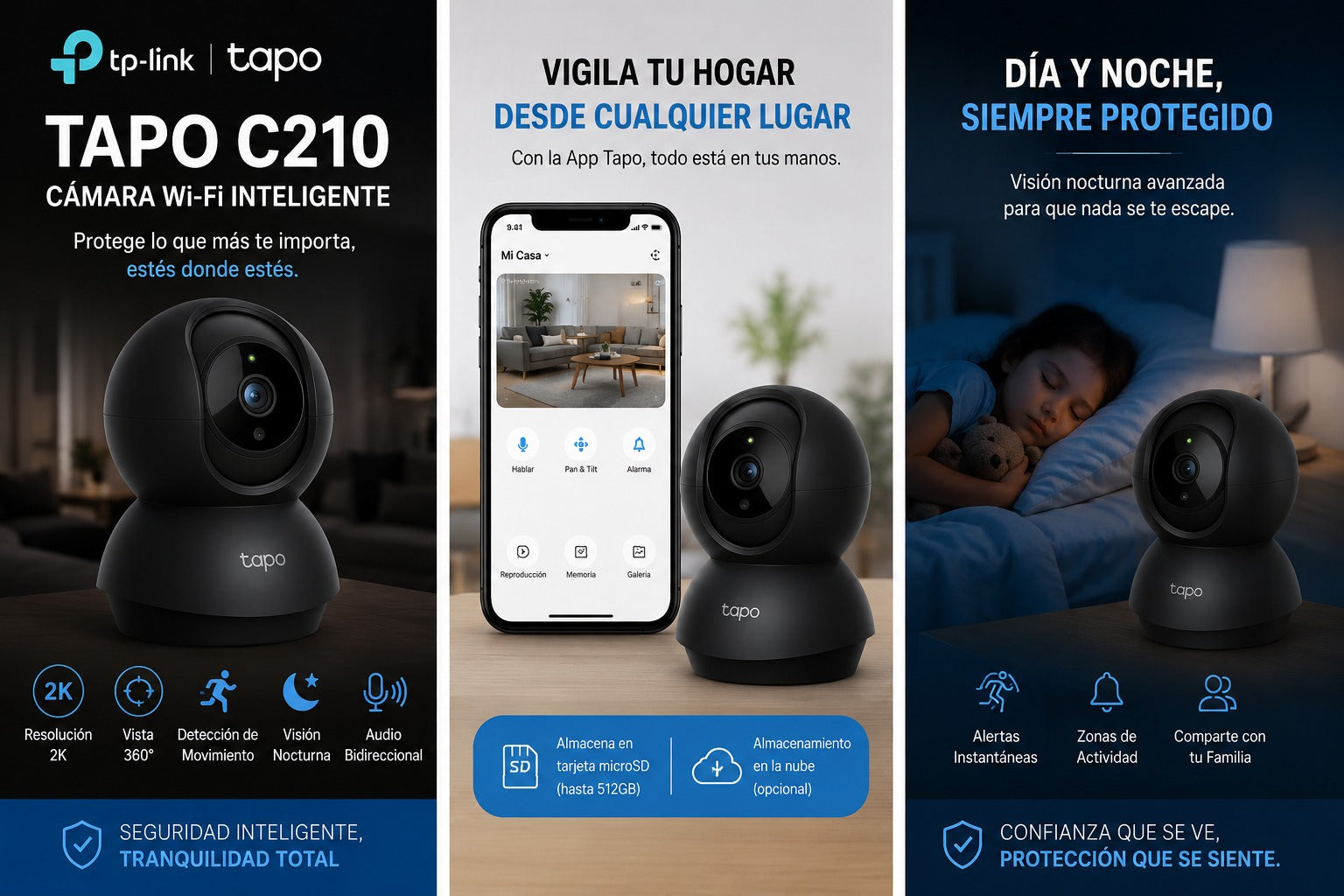 Camaras Tp-link Tapo C210 Pack x2 Negro